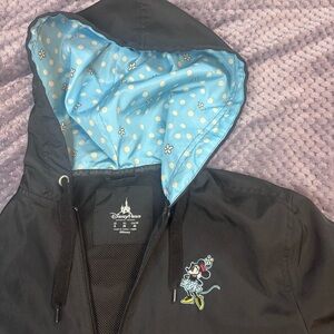 Disney Black Jacket with Blue Polka Dot Hood